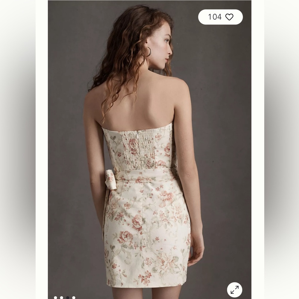 V. Chapman Nasturtium dress yellow floral micro mini dress romantic modern Sz 12 - Picture 2 of 7